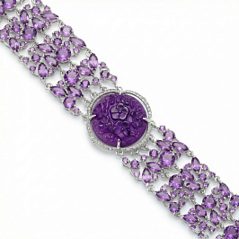 Браслет из белого золота с аметистами 9,87 ct