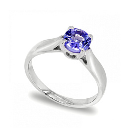 Кольцо из белого золота с танзанитом 1,33 ct