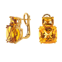 Серьги из желтого золота с цитринами 11,4 ct