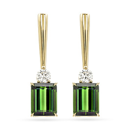 Серьги DANAYA  из желтого золота с турмалинами 5,42 ct