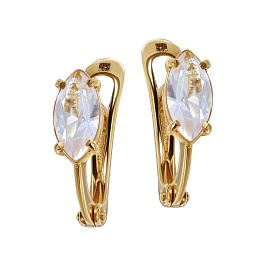 Серьги из желтого золота с кварцем 0,665 ct