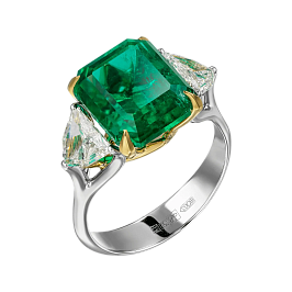 Кольцо из золота с изумрудом 5,86 ct