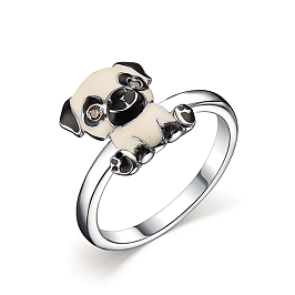 Кольцо из белого серебра