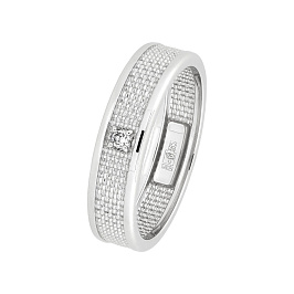 Кольцо из белого золота с бриллиантом 0,028 ct
