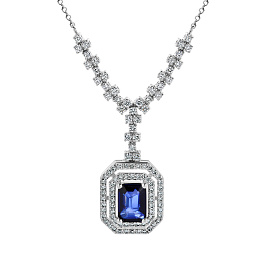 Колье из белого золота с сапфиром 0,82 ct