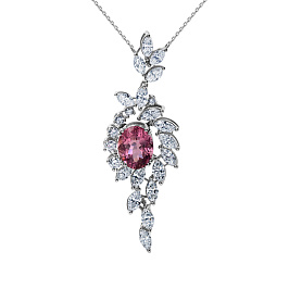 Колье из белого золота с турмалином 3,11 ct