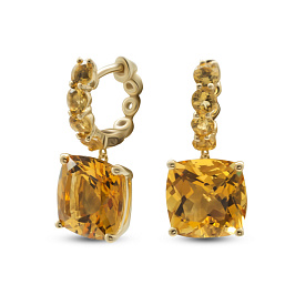 Серьги из желтого золота с цитринами 19,4 ct