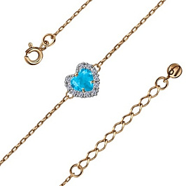 Браслет из розового золота с фианитами 0,079 ct