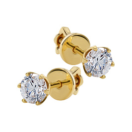 Серьги DANAYA  из желтого золота с бриллиантами 0,8 ct