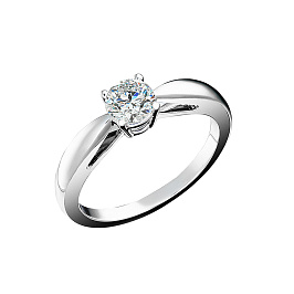 Кольцо из белого золота с бриллиантом 0,53 ct
