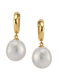 Серьги из желтого золота с жемчугом