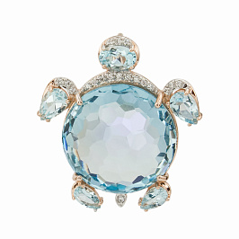 Брошь из розового золота с топазами 24,1 ct