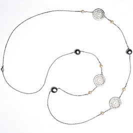 Колье из белого серебра