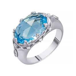 Кольцо из белого золота с топазом 8,03 ct