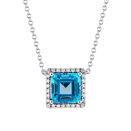 Колье из белого золота с топазом 2,3 ct