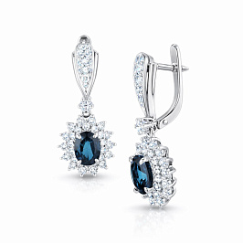Серьги из белого золота с сапфирами 3,08 ct