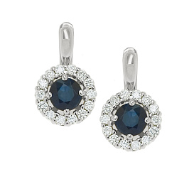 Серьги из белого золота с сапфирами 1,87 ct