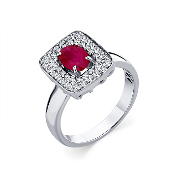 Кольцо из белого золота с рубином 1,029 ct