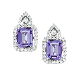 Серьги из белого золота с аметистами 6,3 ct