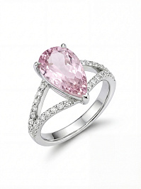 Кольцо из белого золота с морганитом 2,65 ct