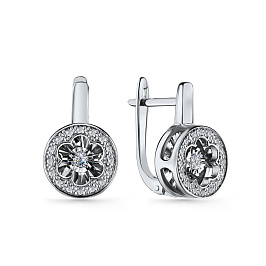 Серьги из белого золота с бриллиантами 0,046 ct