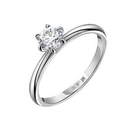 Кольцо из белого золота с бриллиантом 0,53 ct