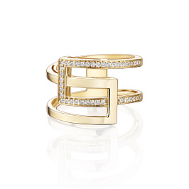 Кольцо из желтого золота с бриллиантами