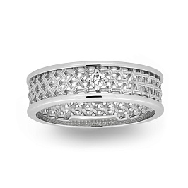 Кольцо из белого золота с бриллиантом 0,041 ct