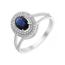 Кольцо из белого золота с сапфиром 0,51 ct