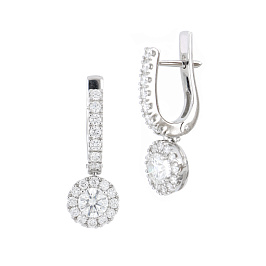 Серьги из белого золота с бриллиантами 0,92 ct