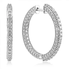 Серьги конго из золота с бриллиантами