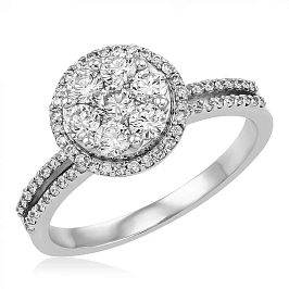 Кольцо из белого золота с бриллиантами