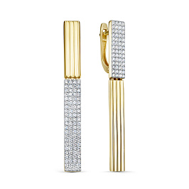 Серьги из желтого золота с бриллиантами