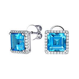 Серьги из белого золота с топазами 4,4 ct