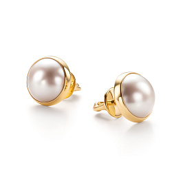Серьги из желтого золота с жемчугом