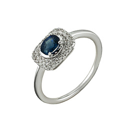 Кольцо из белого золота с сапфиром 0,44 ct