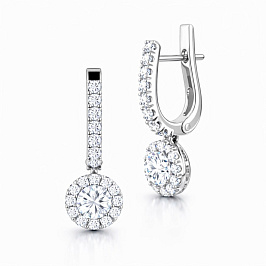 Серьги из белого золота с бриллиантами 0,92 ct