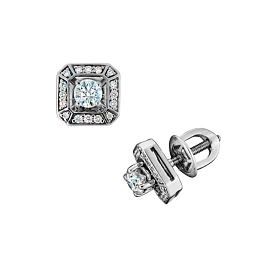 Серьги из белого золота с бриллиантами 0,45 ct