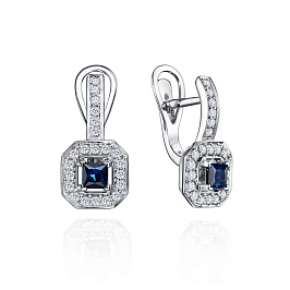 Серьги из белого золота с сапфирами 0,9 ct