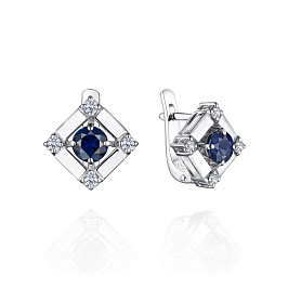 Серьги из белого золота с сапфирами 0,92 ct