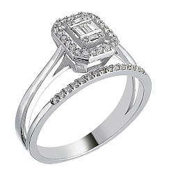 Кольцо из белого золота