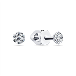 Серьги из белого золота с бриллиантами