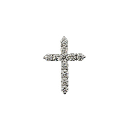 Крест из белого золота с бриллиантами