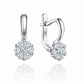 Серьги из белого золота с бриллиантами 0,35 ct