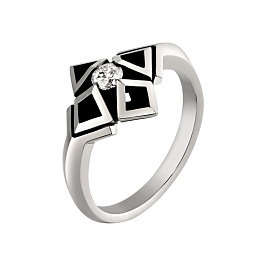 Кольцо из белого золота с бриллиантом 0,155 ct