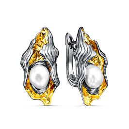 Серьги из серебра с жемчугом