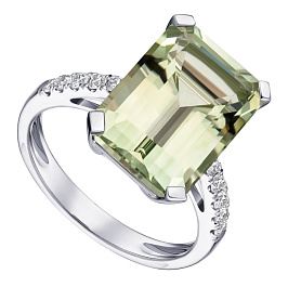 Кольцо из белого золота с празиолитом 7,8 ct