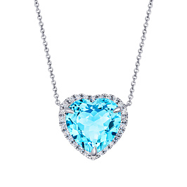 Колье из белого золота с топазом 4,9 ct
