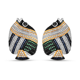 Серьги из белого серебра