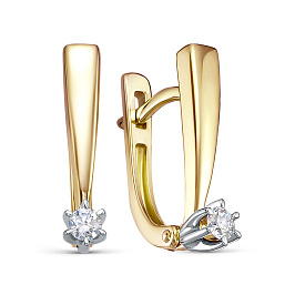 Серьги из золота с бриллиантами 0,136 ct